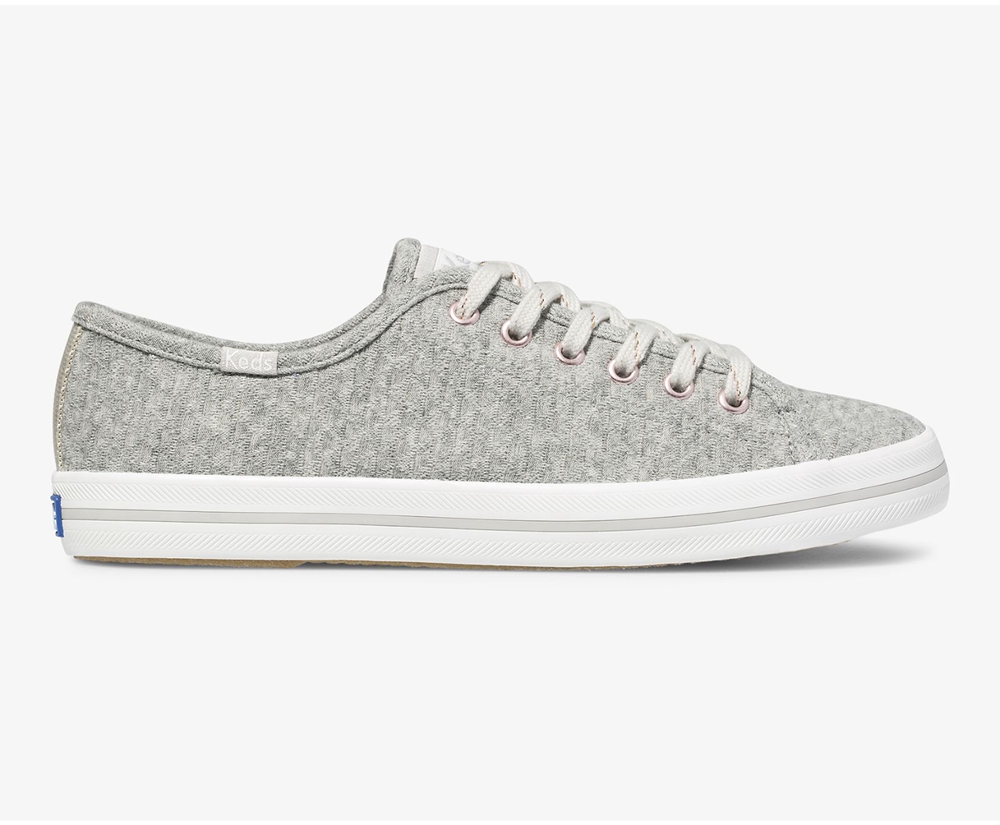 Womens Keds Sneakers - Kickstart Triangle Jersey - Grey - 4975-AYGSL